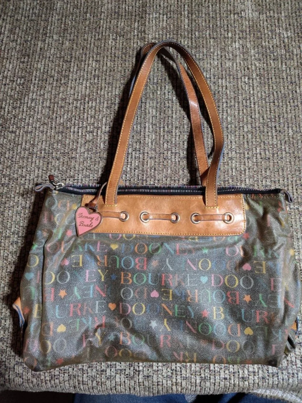 Dooney & Bourke Multicolor Logo Satchel Designer Women's Bag with Tassel